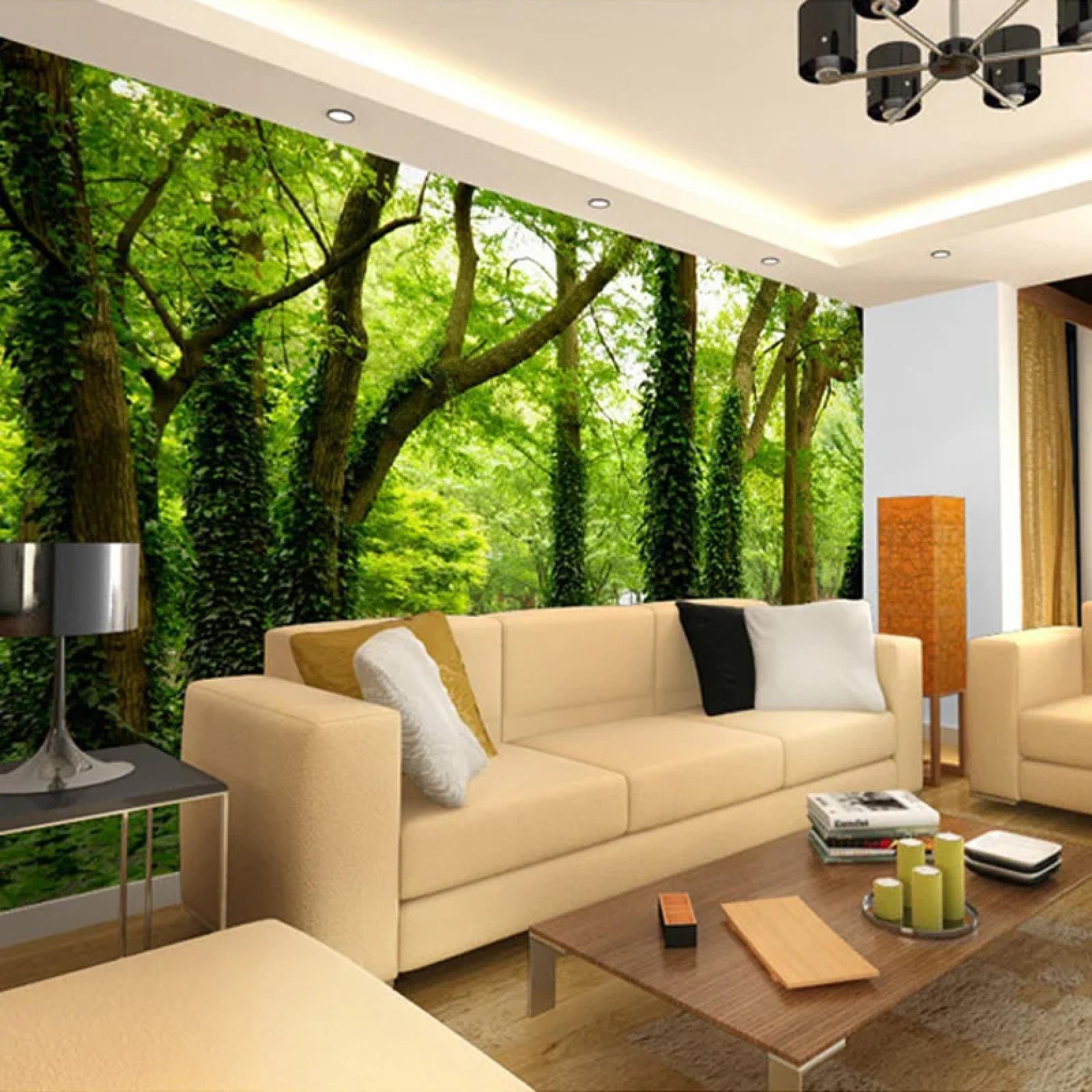 Papier peint forêt 3d paysage naturel chambre décoration murale