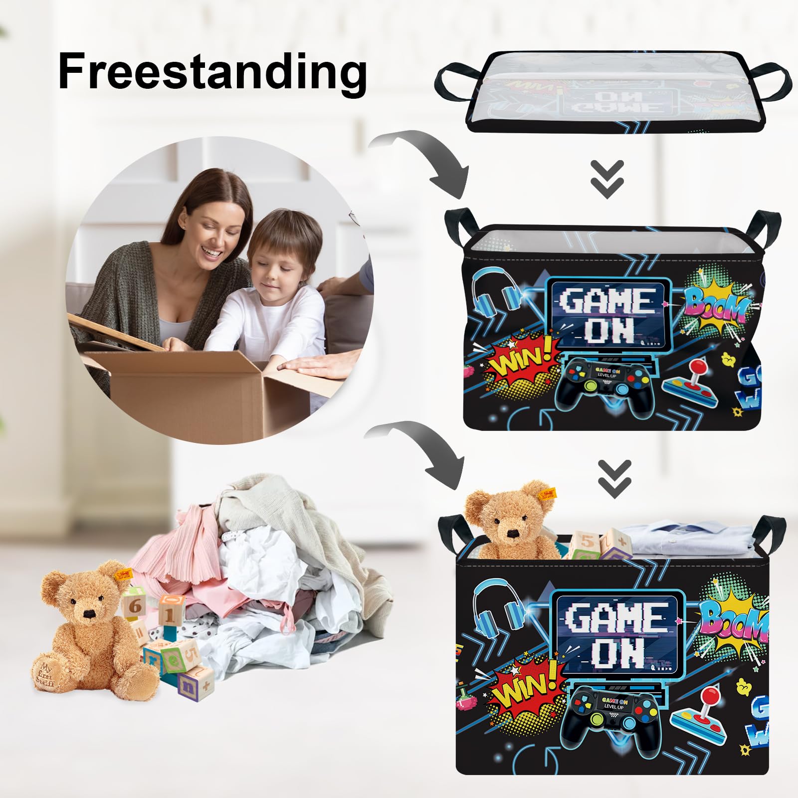 Clastyle Ceste Biancheria Bambini Boemia Cestino Giocattoli Vestiti Impermeabile Per Ragazza Donne Cestino Portaoggetti Per Bagno Cameretta Bucato, Porta Ad Arco, 40 * 30 * 30 Cm