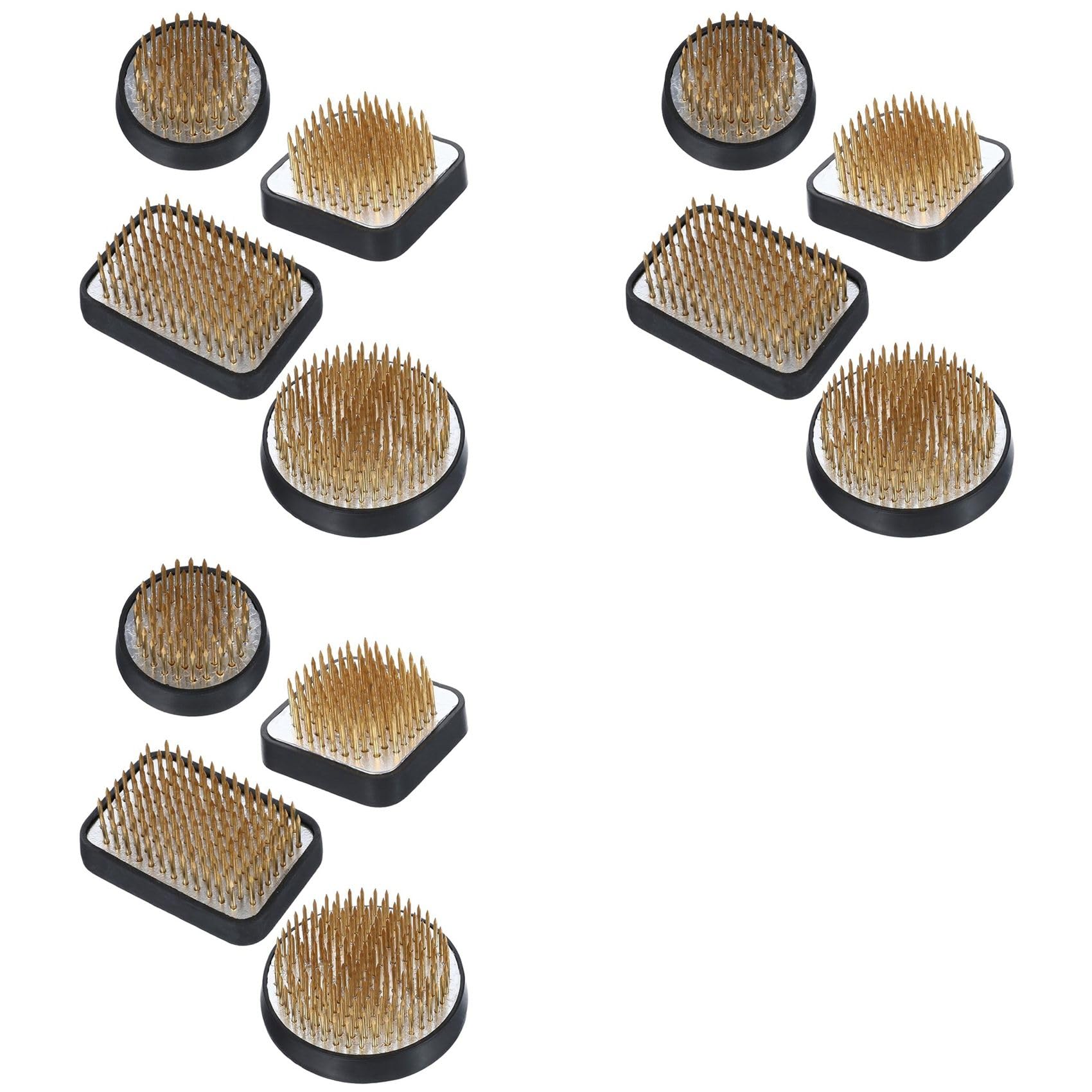 Hndhbfgrt 12 Pcs Japanese Kenzan Kit for Flower Arrangement,2.4in Round,1.6in Square,2.1in X 1.4in Rectangle & 1.in Round