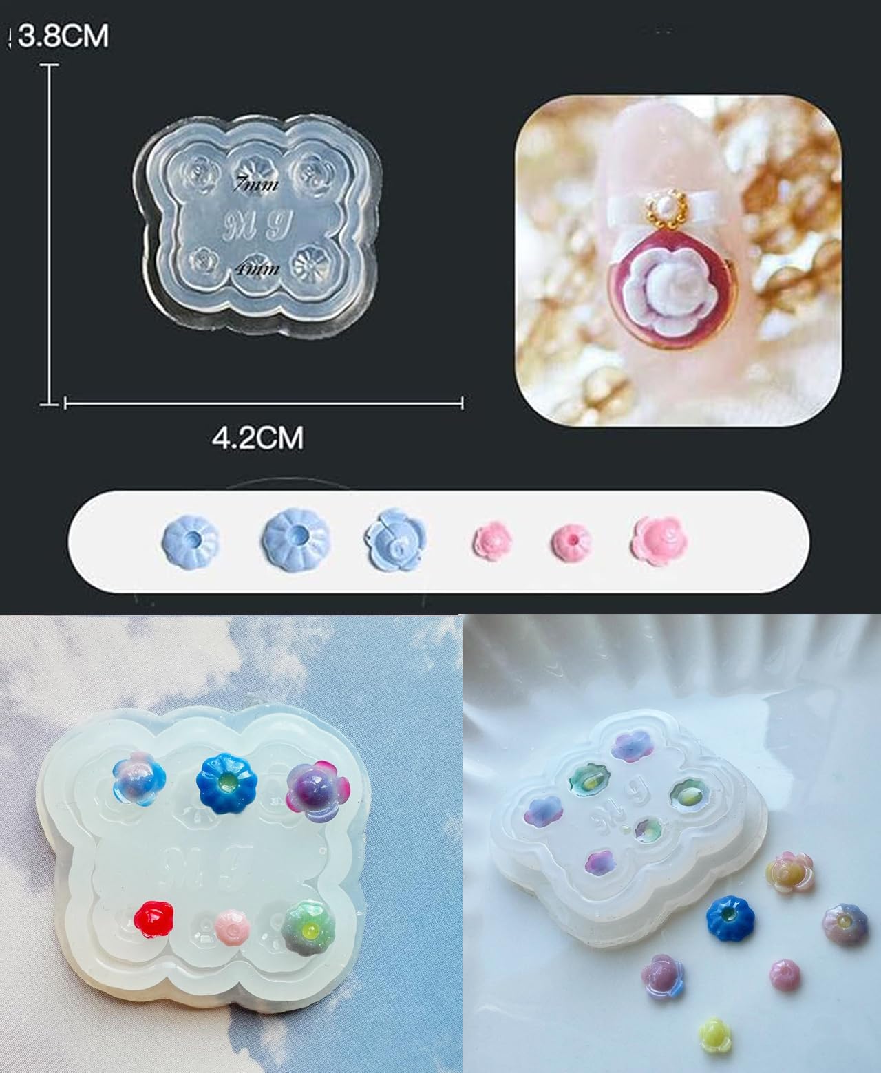 Amazon.co.jp: 【Ever garden】3D ネイル 花 リーフ シリコンモールド
