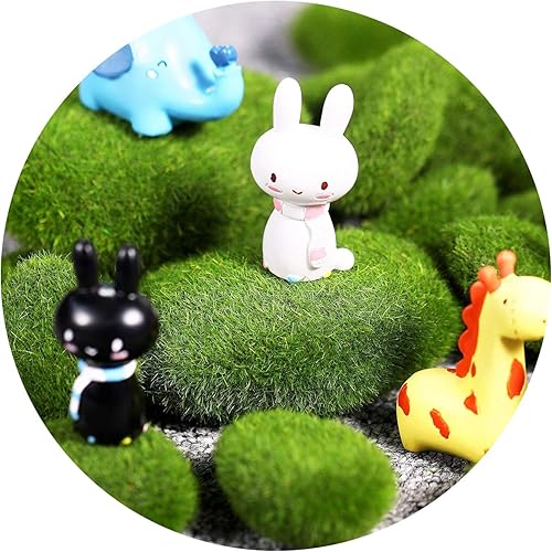Miniatura 2 de Woohome 30 piezas de 3 tamaños de rocas artificiales de musgo decorativo, bolas de musgo verde, decoración de musgo falso para arreglos florales,