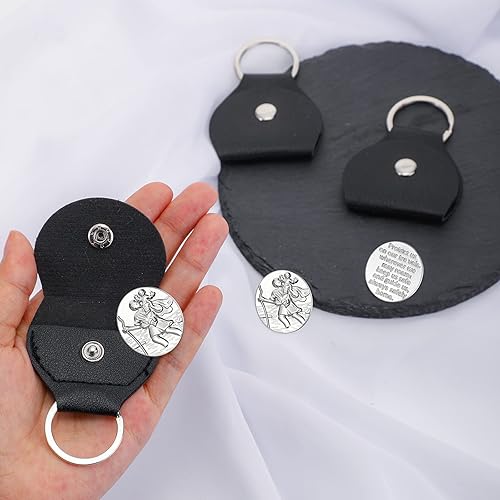 Miniatura 6 de 3 piezas de San Cristóbal de bolsillo, moneda, recuerdo de viaje, protección de viajero, protege el encanto católico, monedas religiosas de plata