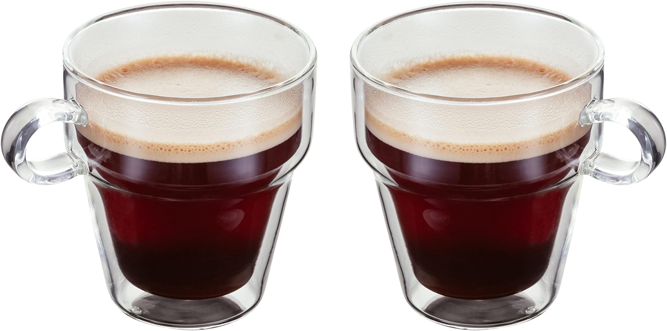 Judge JDG32 Double Walled Glass Coffee Mugs/Cup with Handle, Set of 2