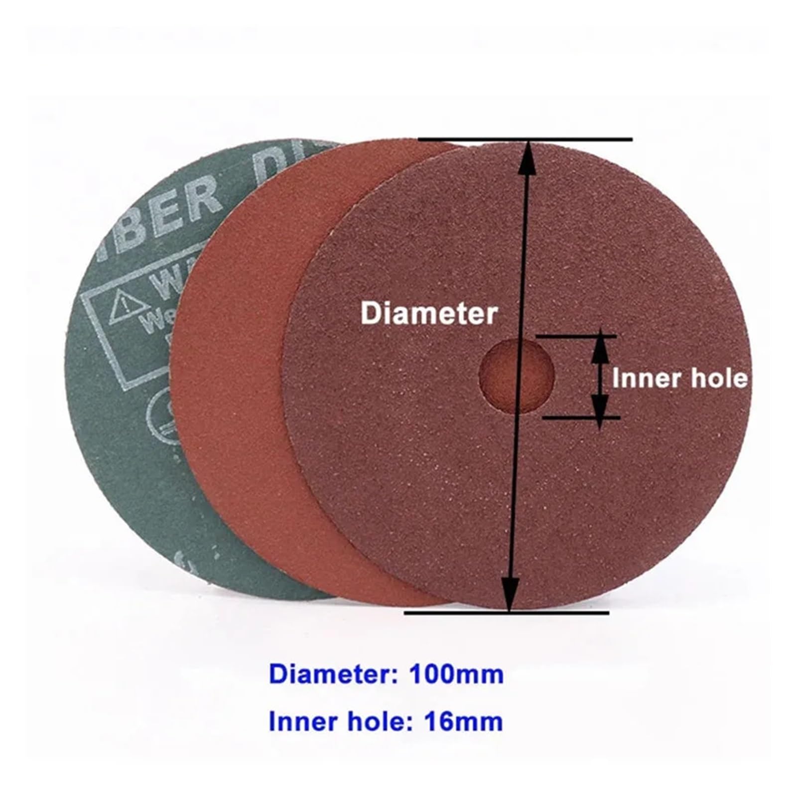 Discos abrasivos de lijado de fibra de 50 Uds. De 100x16mm, ruedas de grano 24 a 120 for disco abrasivo de amoladora angular(100)
