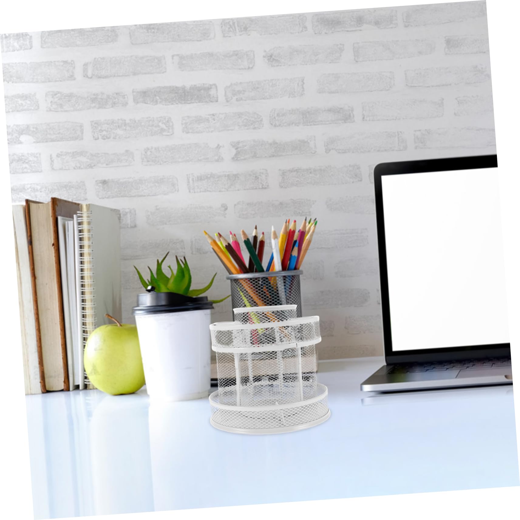 Uonlytech 360grado Portapenne Girevole in Metallo Per Scrivania Organizer Gradi Per Matite Per Cancelleria Ufficio Scuola e Casa Articoli Cancelleria