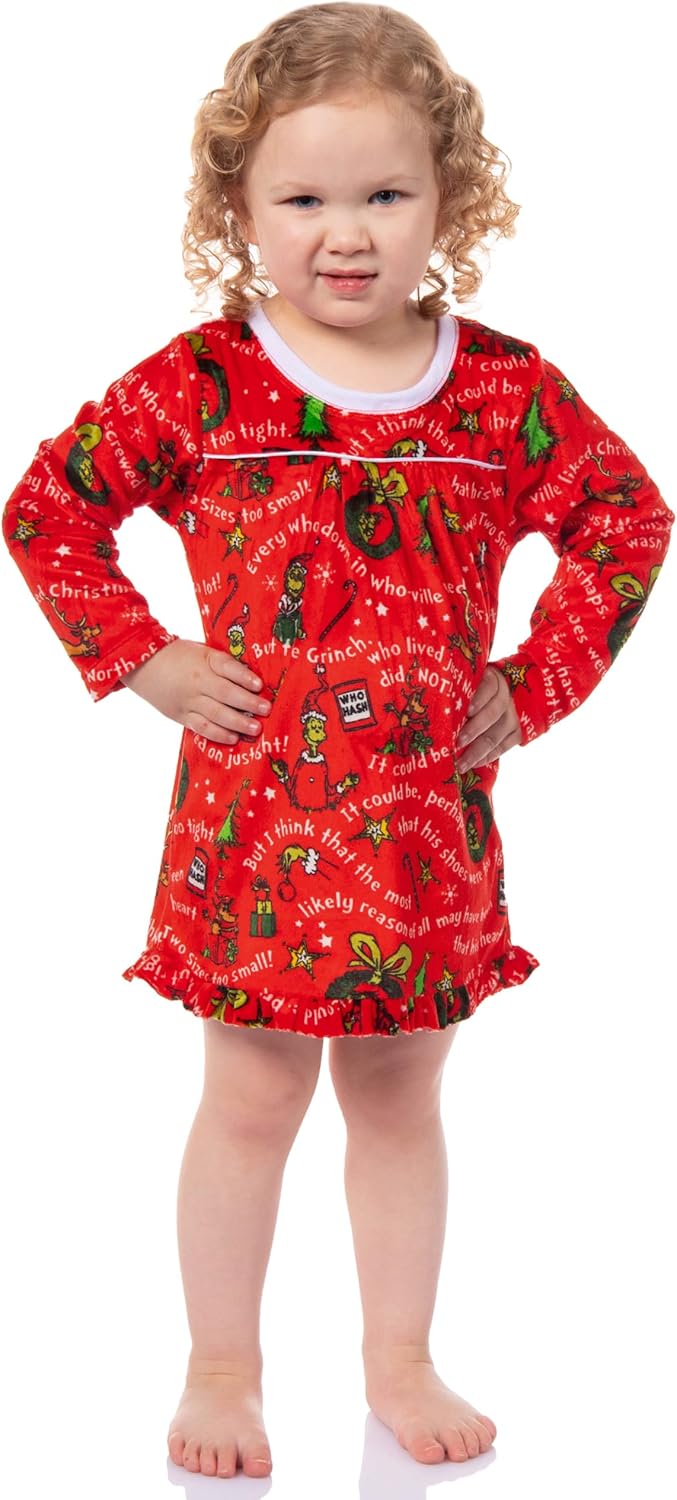 Dr. Seuss GRINCH Christmas Mens' Tossed Print Collar Sleep Pajama Set - Image 2