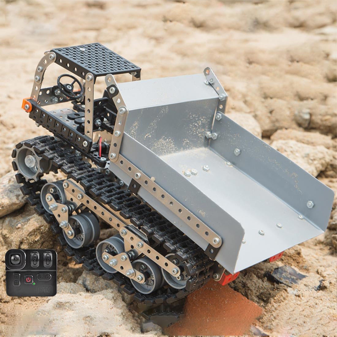 Modellino di dumper meccanico in metallo 3D RC per adulti, kit di costruzione creativo, per camion, regalo stimolante (996 pezzi)