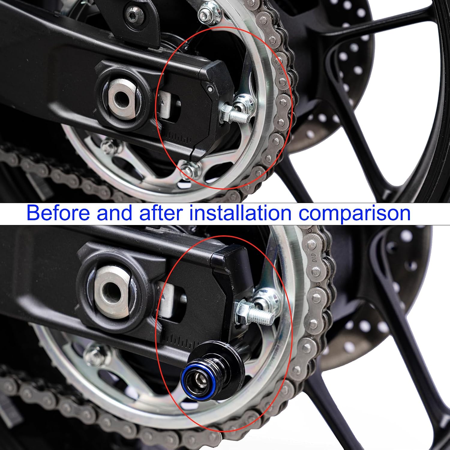 Compatible with MT07 MT-07 2020 2021 2023 2024 2025 2026 Aluminum Motorcycle Swingarm Spools Stand Screws Starting aid blocks accessories (Black)