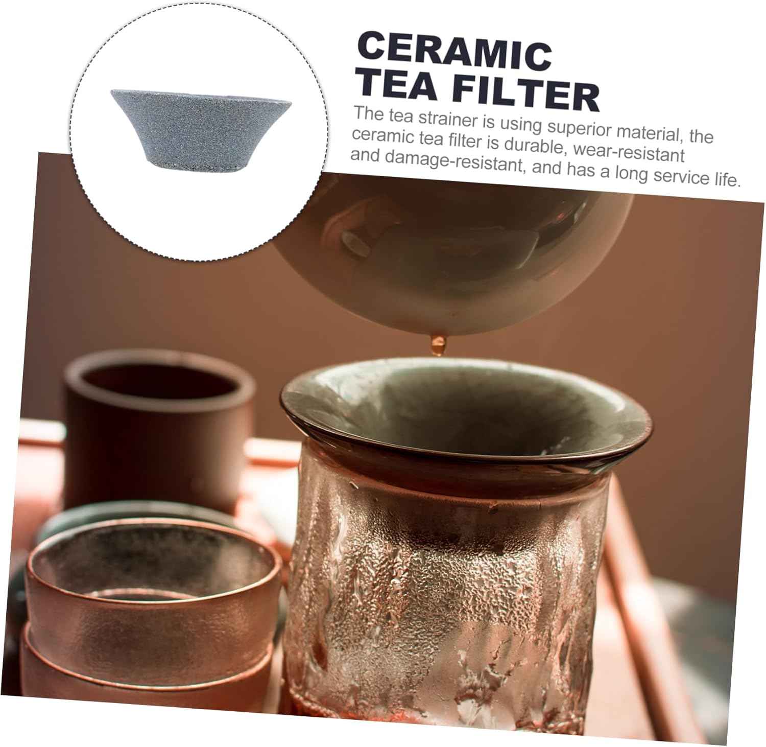 STOBAZA 2pcs Ceramic Tea Strainer Single Cup Coffee Filter Mesh Tea Strainer Household Accessory
