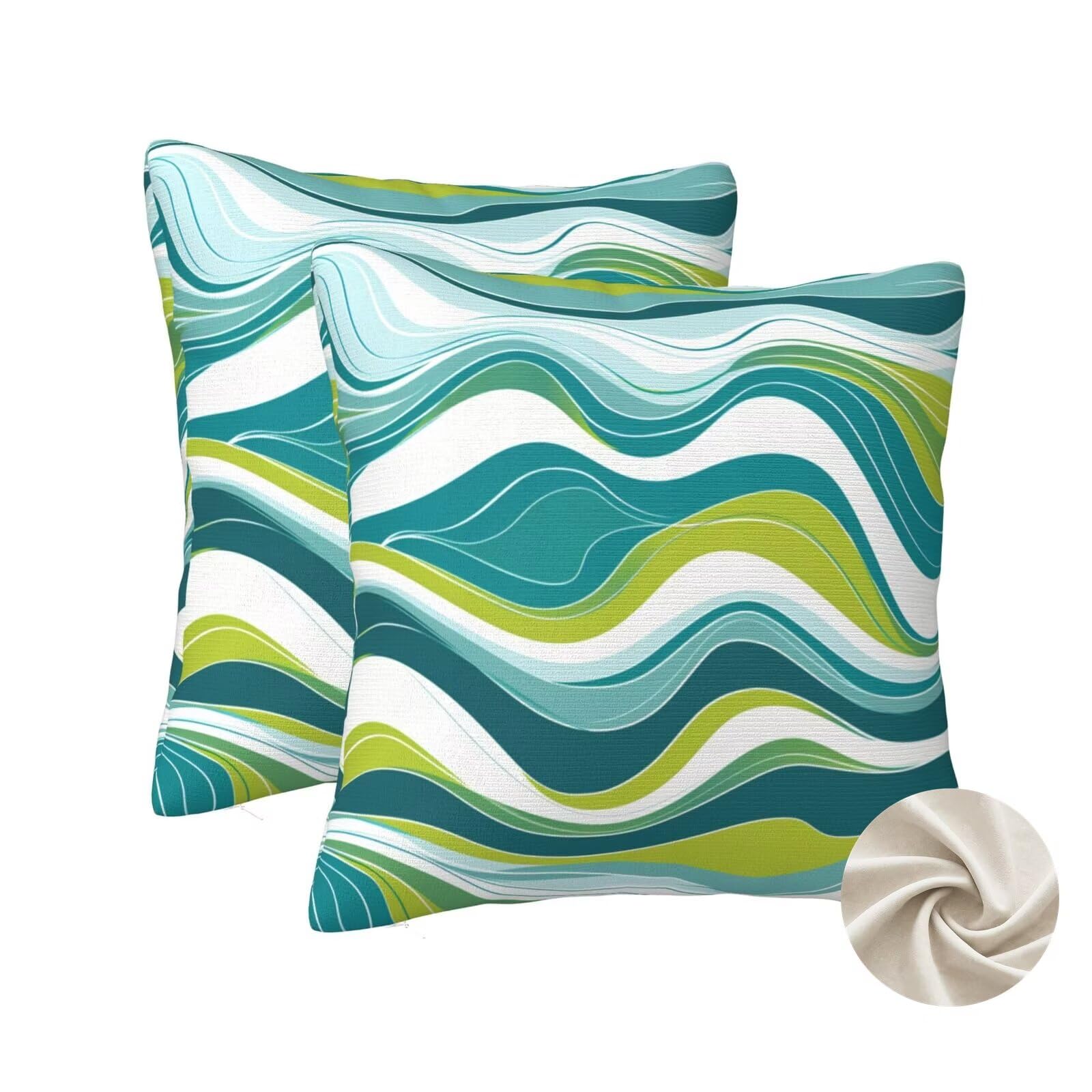 Lot de 2 housses de coussin 70x70 cm moderne abstrait pour lit et canapé