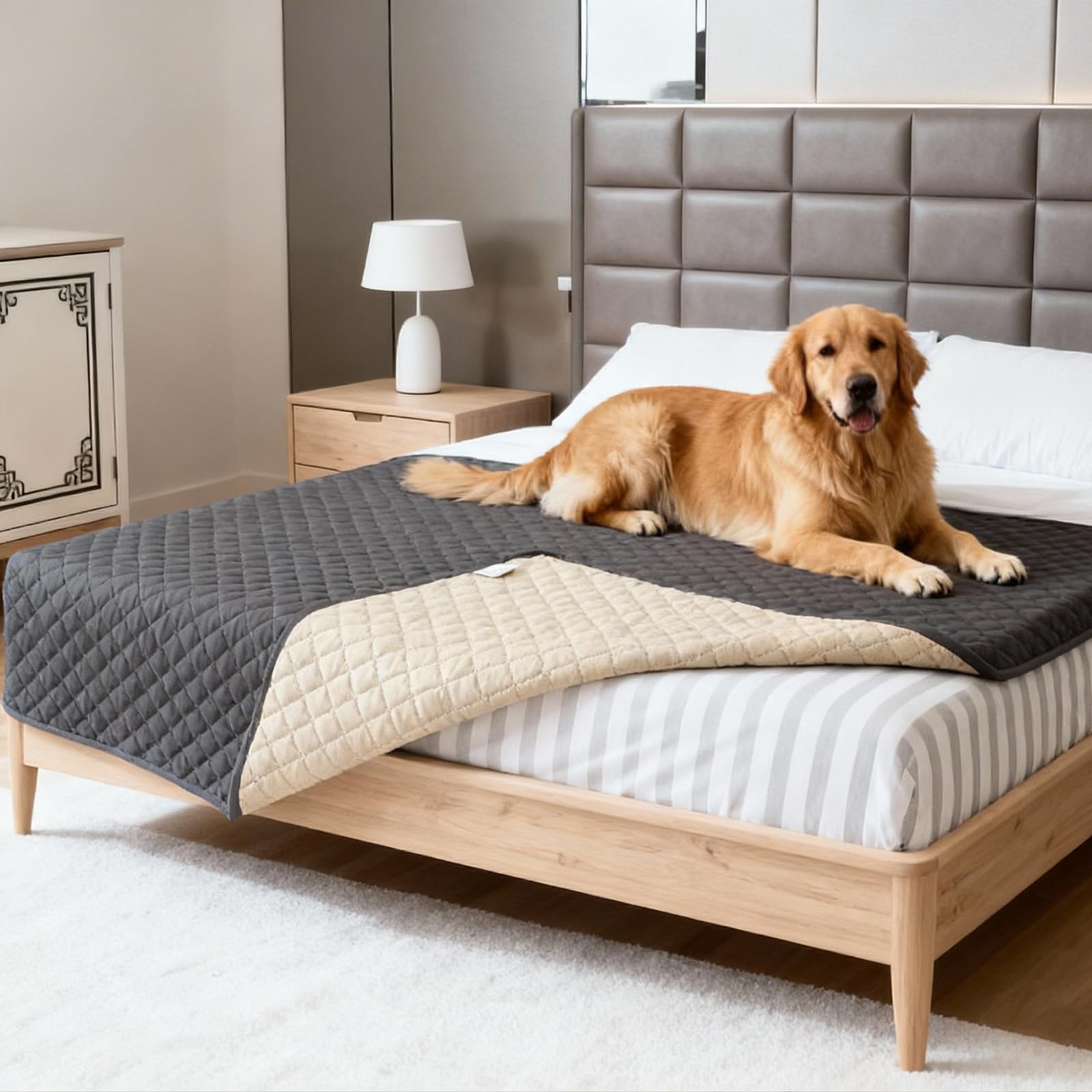 Couverture Imperméable pour Chien 210x130cm , Tapis pour Animaux De Compagnie, Housse de Protection Antidérapante pour Canapé, Lit et - Lavable en Machine, Résistante aux Poils, Idéale Chiens et Chats