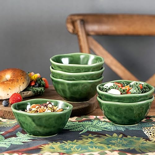 Miniatura 9 de vicrays Juego de vajilla de 8 piezas  Bandeja de cerámica para servir pequeños cuencos de postre, aptos para microondas, horno y lavavajillas,