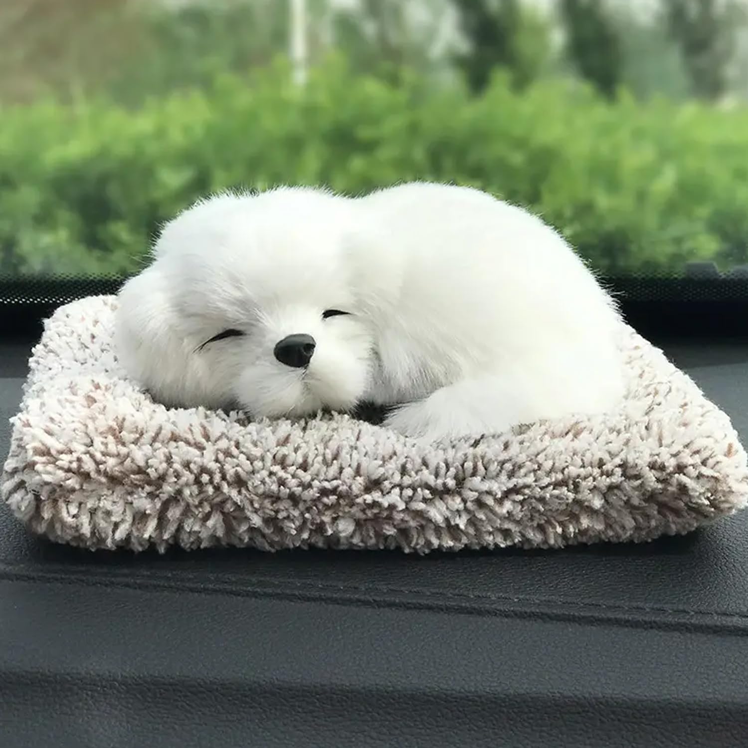 BOGEN LITE Sleeping Cute Dog Car Dashboard Showpiece with Activated Carbon | Decorative Toy for Home and Car Interior Dashboard Decoration Item and Car Accessories for Women Men (Design 4)