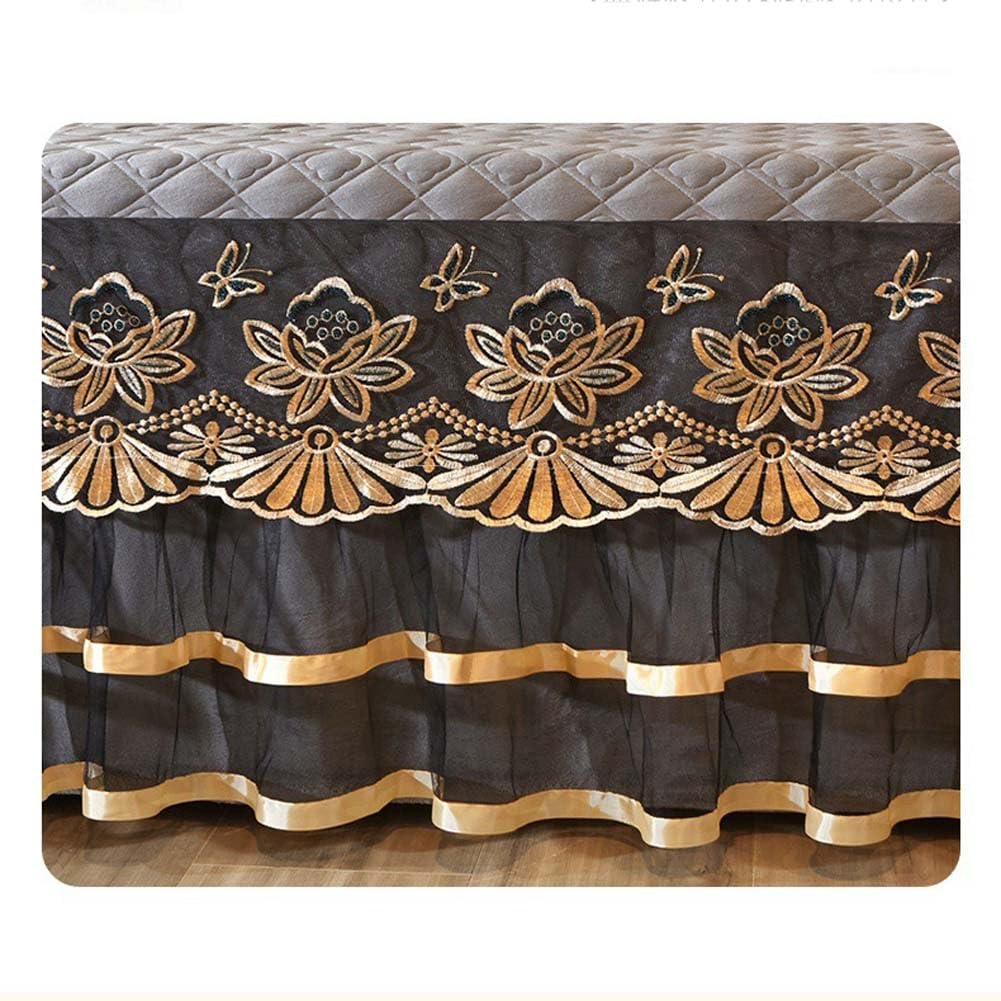 Bettdecke Set, Rüschen Tagesdecke, Bettüberwurf, Rüschenrock Tagesdecke, Bettrock Vollbett lang, Queen Size Bettlaken Set mit Bettrock(B,180x200CM/71x79in)