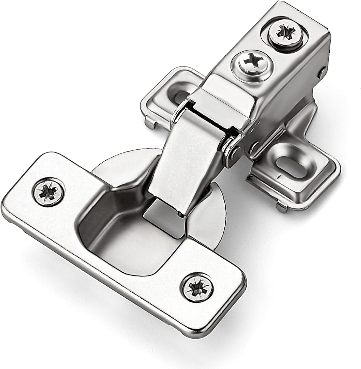 Ravinte 10 Pack 5 Pairs Short Arm Kitchen Cabinet Hinges for 1/2 Inch Overlay Cabinet, Brushed Nickel 105 Degree Opening Angle Hinges, Soft Close Concealed with Mounting Screws for Face Frame Door 10 1/2 Inch Overlay Cabinet