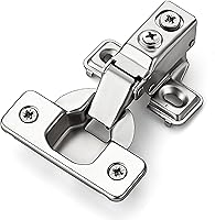 Vista 8 de Ravinte Paquete de 20 10 pares de bisagras de gabinete de cocina de brazo corto para gabinetes superpuestos de 5/8 pulgadas, bisagras de ángulo