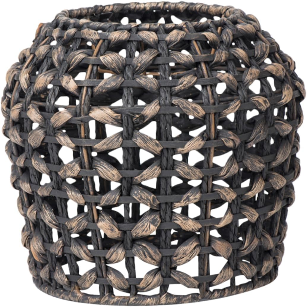 Luxshiny Handwoven Woven Lampshade with Iron Frame Rustic Style Natural Light Cover for Hotels Restaurants and Home Replacement for Pendant and Table Lamps