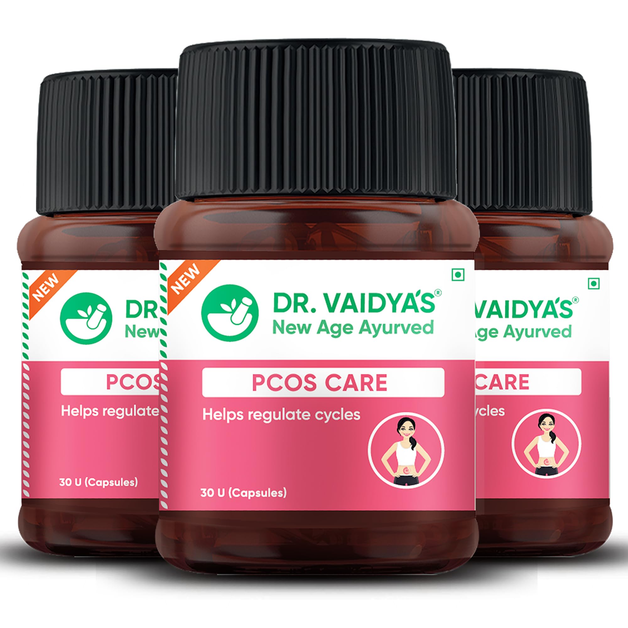 Dr. Vaidya's PCOS Care Capsules | Ayurvedic - For Better Hormonal Balance & Regularizing Periods |(30 Capsules Each) Pack of 3-image-49