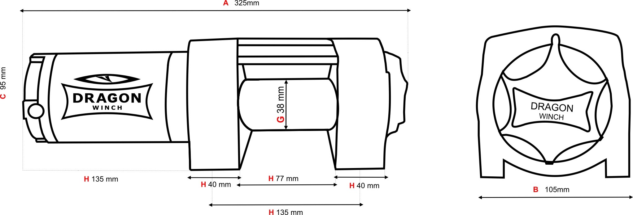 Verricello Elettrico 12V 4000 lbs / 1814 kg DRAGON WINCH Maverick Serie – Argano Elettrico potente 1,6 CV, Cavo in Sintetico 15m per Quad, ATV, UTV, Aratri | Telecomando Senza Fili e Accessori Inclusi