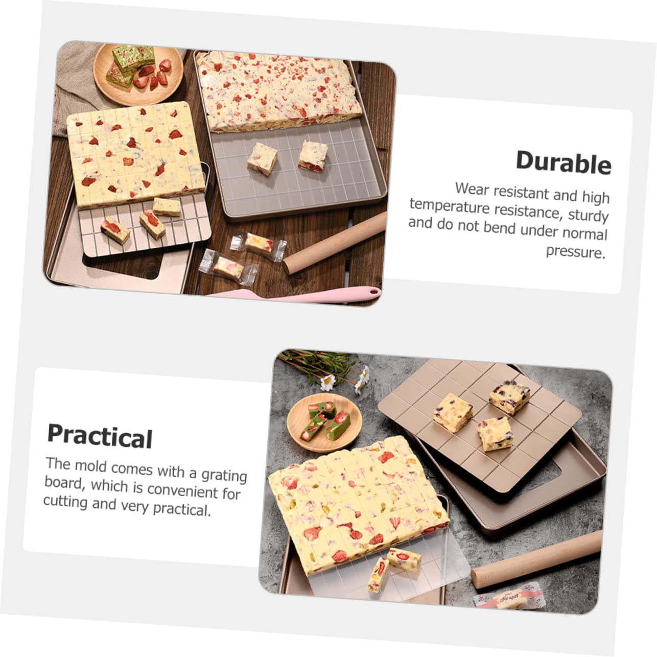 PRETYZOOM Professionelles Nougat Backzubehör Set Wiederverwendbare Backform Aus Robustem Material Für Desserts Und Süßigkeiten Für Zuhause Und Bäckereien