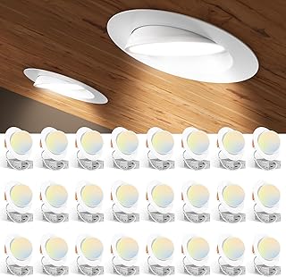 Amico 24 Pack 6 Inch 5CCT Gimbal LED Recessed Lighting, 360°&90° Adjustable Eyeball Directional Downlight, Dimmable, 2700K/3000K/3500K/4000K/5000K Selectable, CRI90+ 12W 1200LM, ETL&FCC