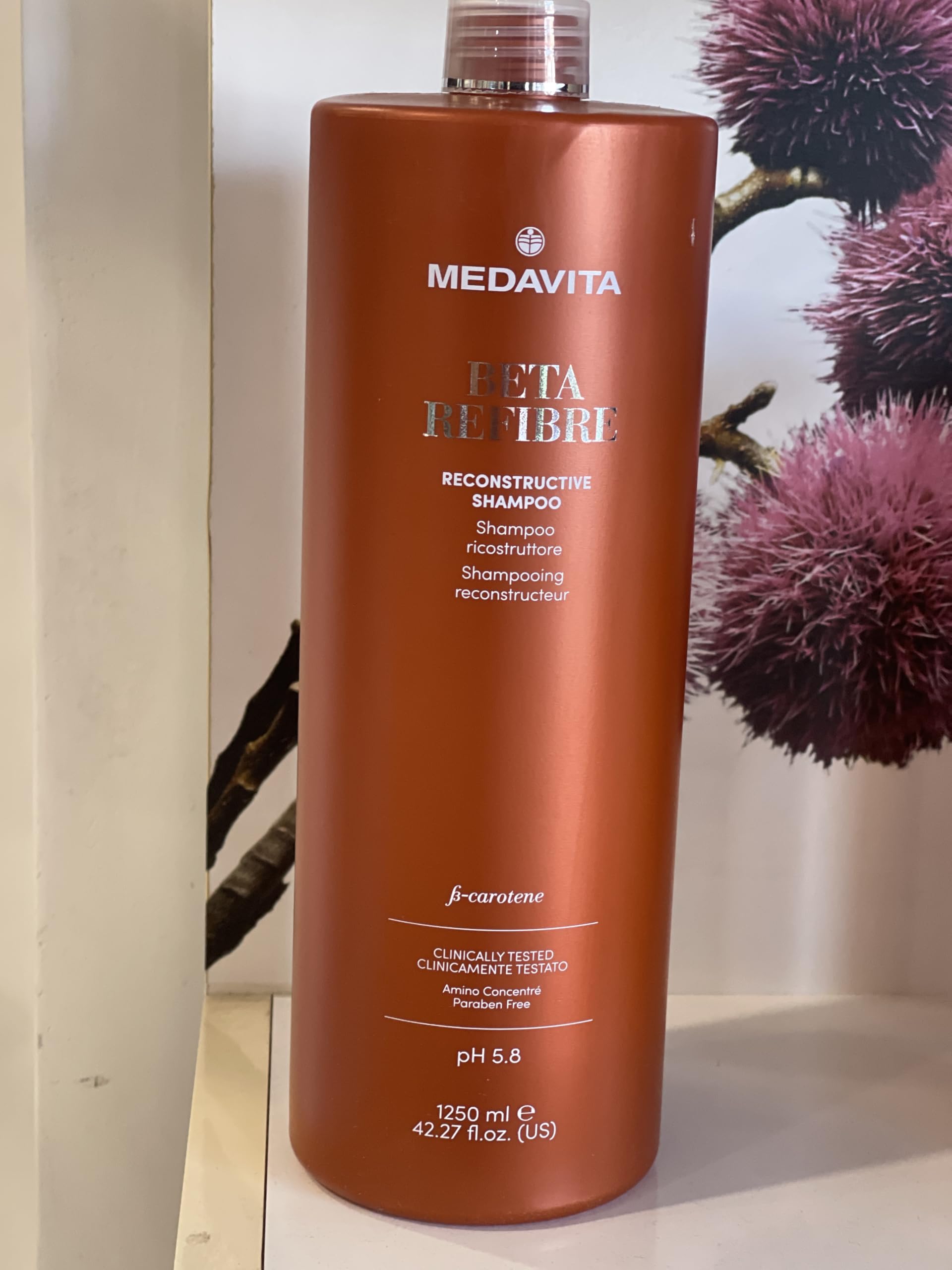 Medavita Shampoo Ricostruttore Beta Refibre per Capelli, 1250 ml
