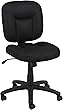 Amazon Basics Upholstered, Low-Back, Adjustable, Swivel Office Desk Chair, Black