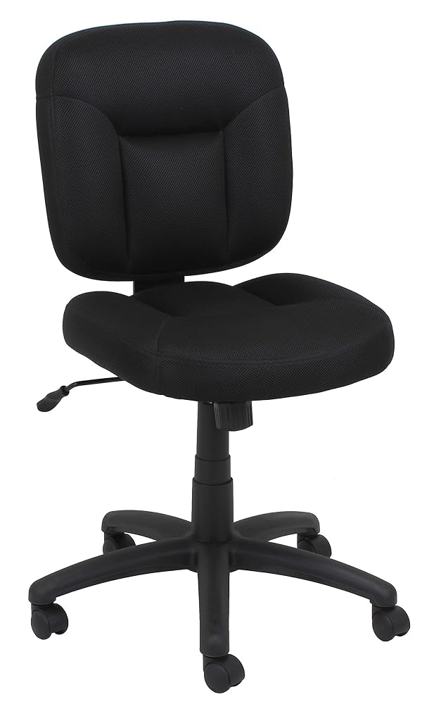 Amazon Basics Low-Back Office Desk Chair with Back Support, Adjustable Height, 360 Degree Swivel, Fabric Upholstery, Rolling, Black by Amazon Basics - Used condition - US$72.03