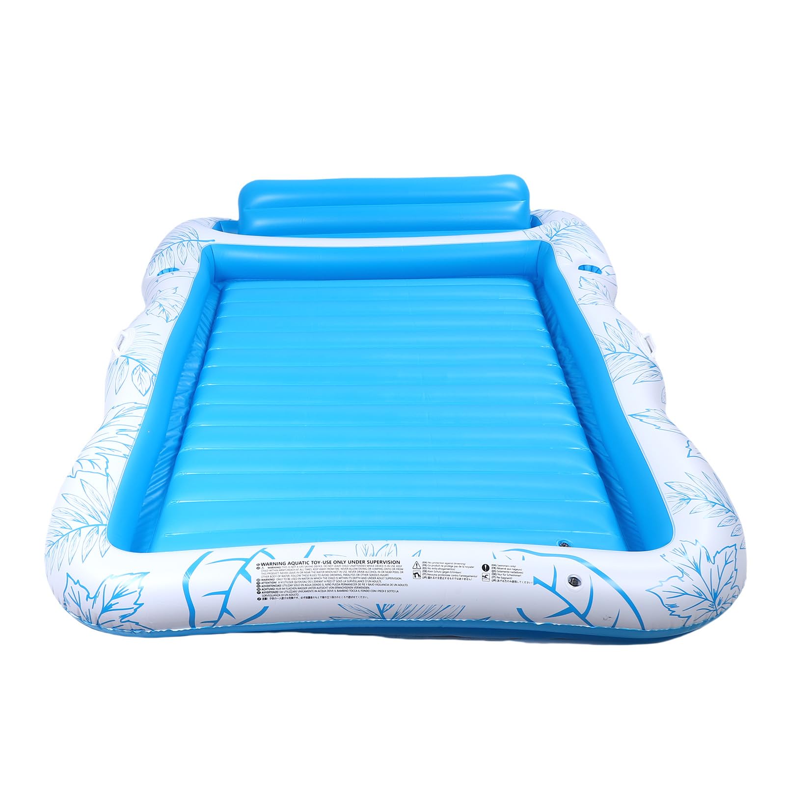 Aufblasbare Bräunungs-Poolliege, Sonnenbad, Strand-Sonnenfloß, Verdicktes PVC, 2 Personen, 215 X 135 cm, Integriertes Kissen mit Schwimmendem Bett für Pool, Strand