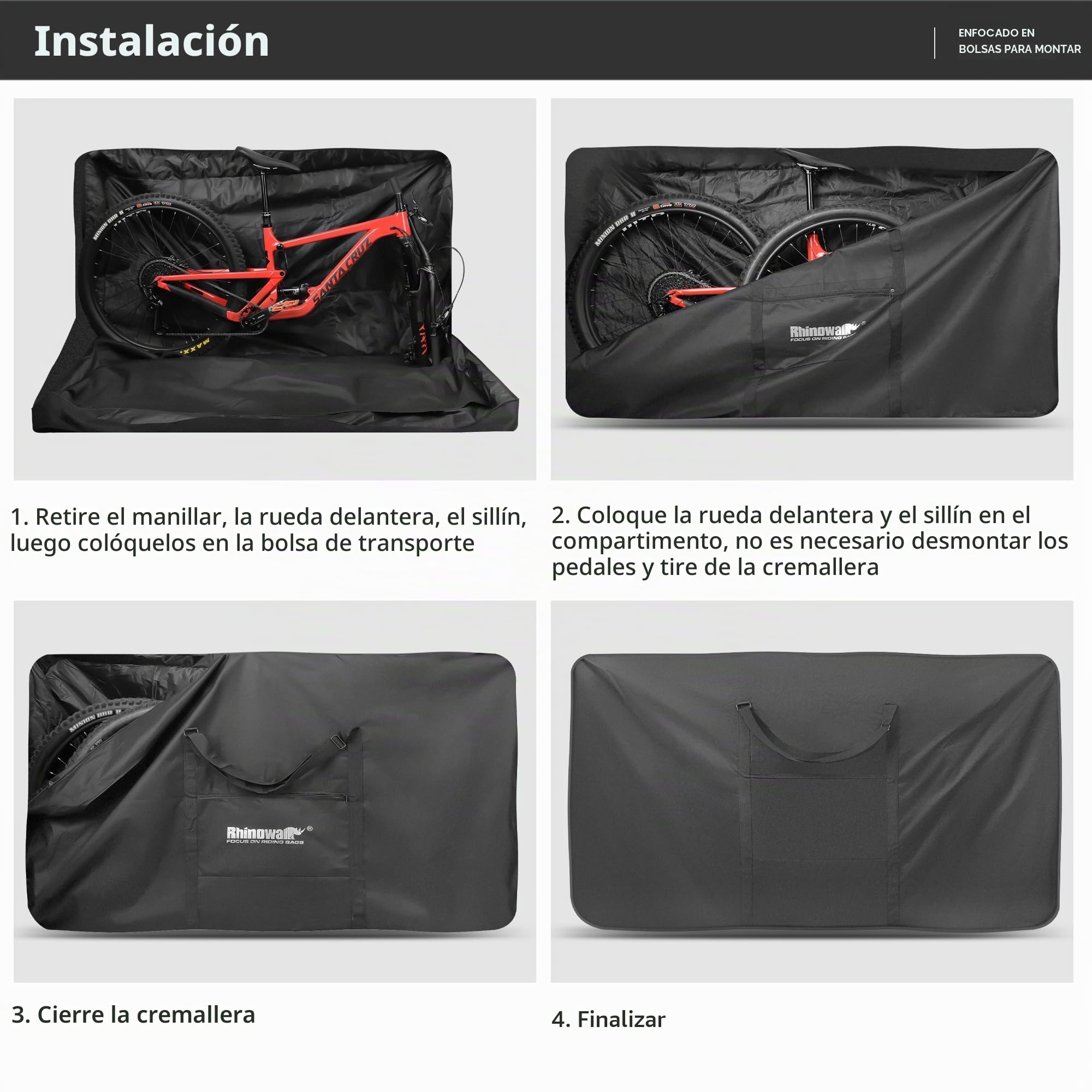 UBORSE Bolsa de Transporte para Bicicletas de Plegable 29 Pulgadas Bicicleta Funda Impermeable Fundas para Bicicletas MTB para viajes en tren, avión, Bolsa de Almacenamien Bolse de Transporte