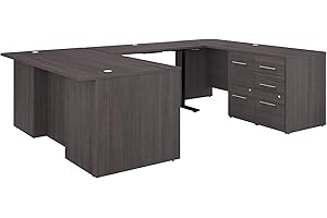 Bush Executive Sitting Standing Desk, 72W Storm Gray for Enhanced Productivity