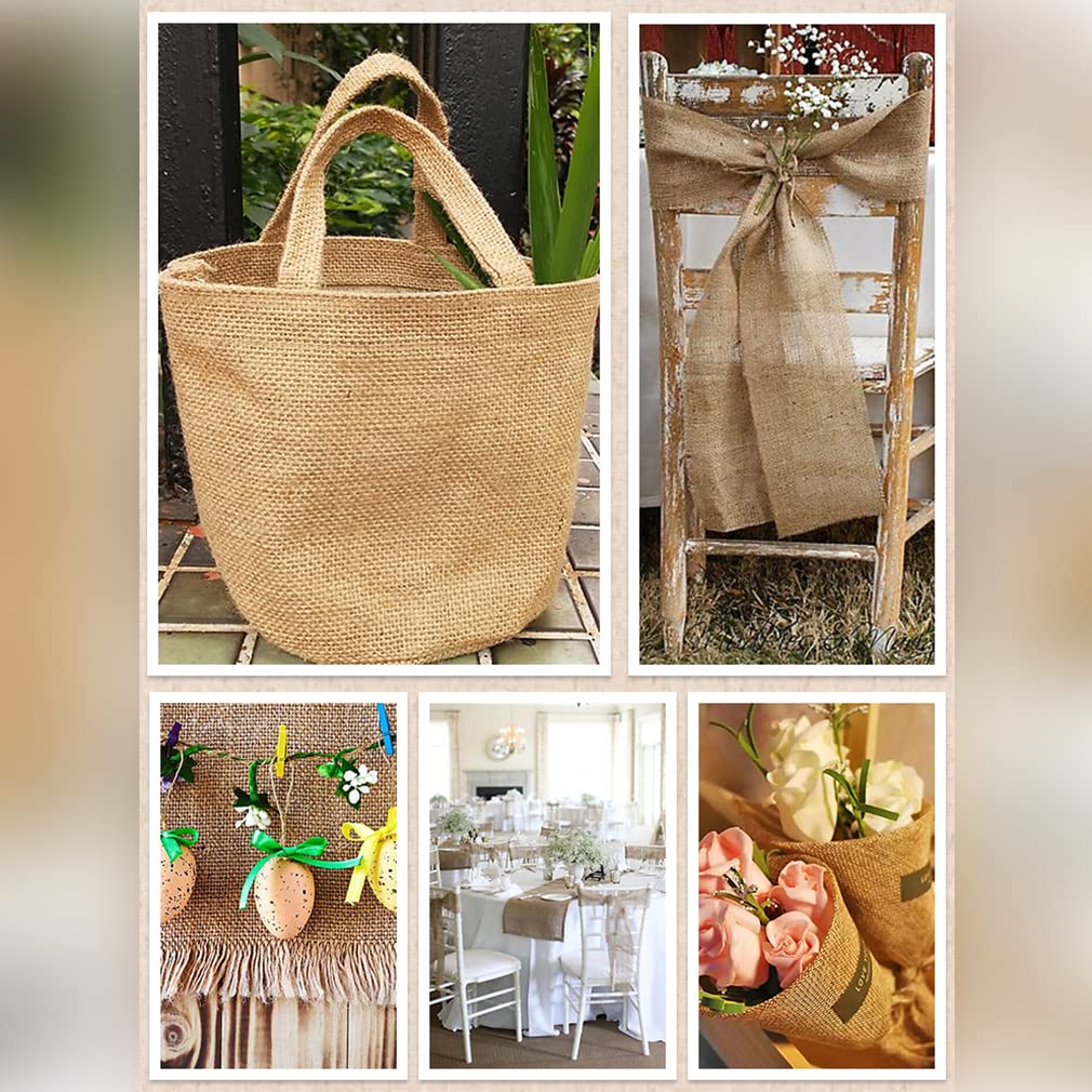 Dekoband Natürliche Burlap Geschenkband Vintage Juteband Sackleinen Vintage Dekoration bordüre Dekoband Rolle für Handwerk Hochzeit Geschenkverpackung (10 Meter Lang) (30cm)