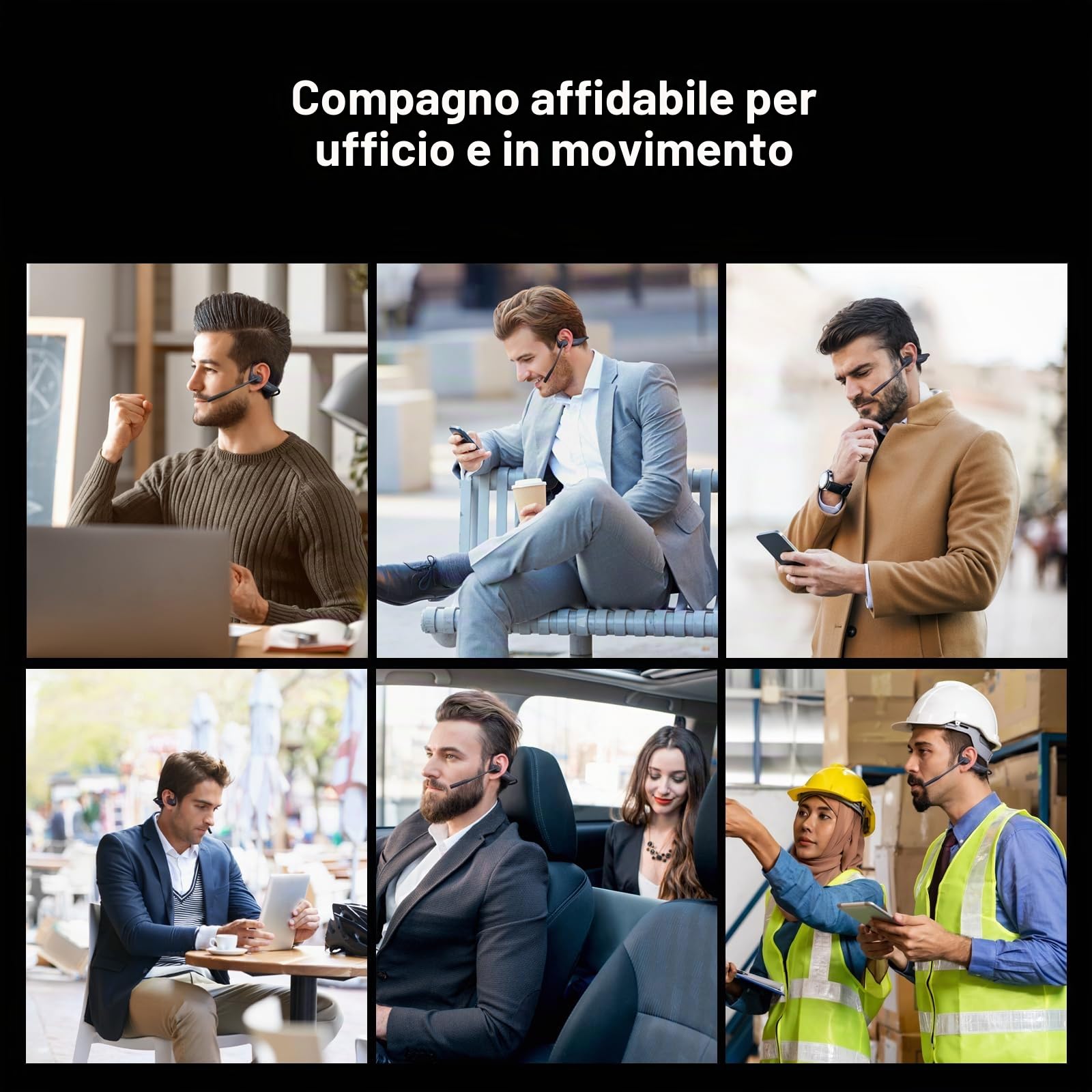Nuroum OpenEar Pro Cuffie Bluetooth Orecchio Aperto con Microfono a Cancellazione del Rumore, Auricolare Bluetooth Senza Fili V5.3 Connessione Multipunto,15 Ore Durata per Ufficio/Casa/Chiamate