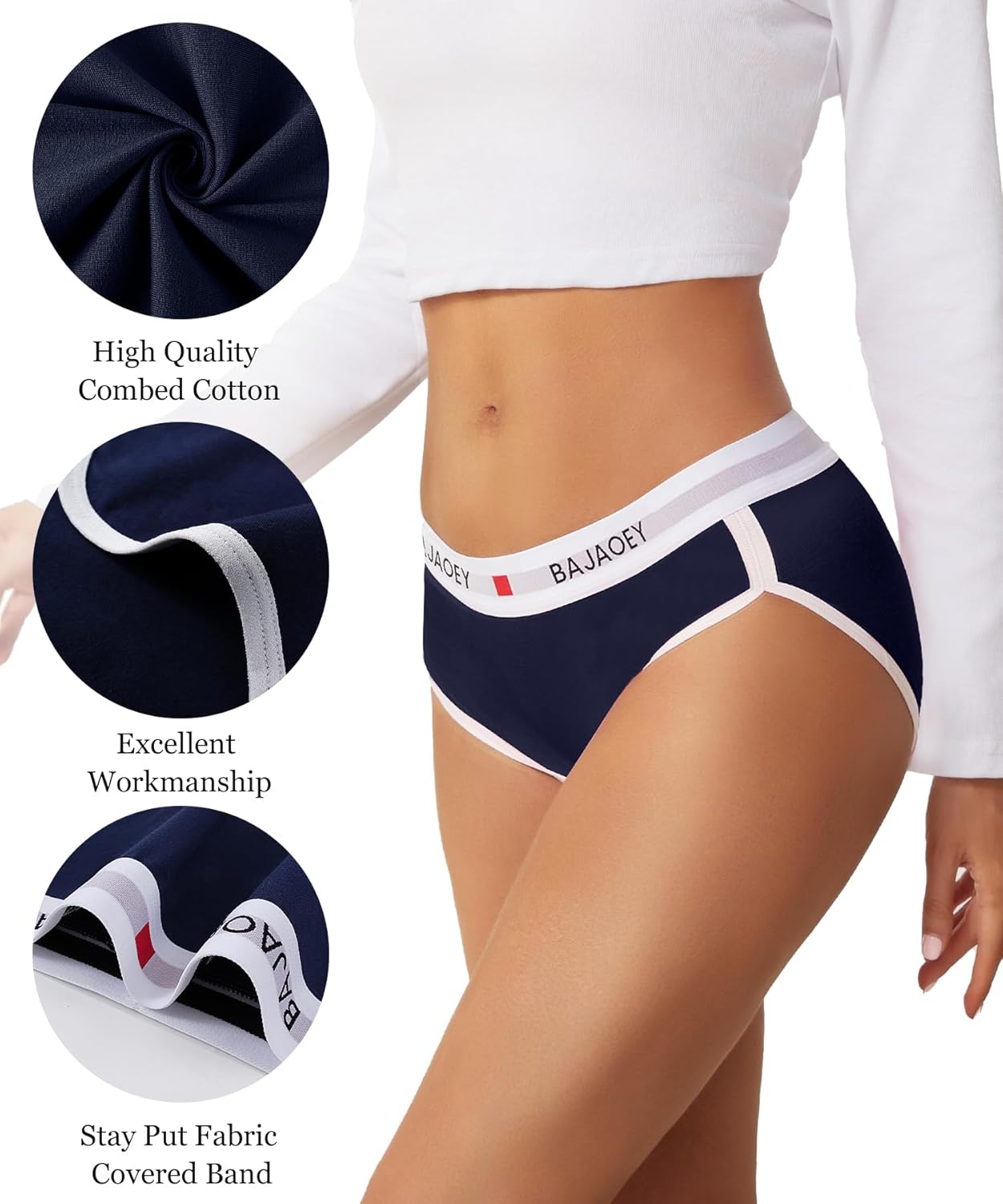 Women's Cotton Underwear Womens Cheeky Panties for Women Comfy Bikini - Image 3