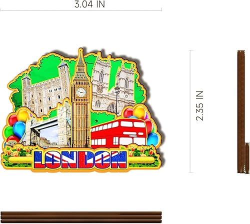 Miniatura 3 de Imán de madera de Londres Inglaterra 3D para nevera, recuerdos coleccionables, decoraciones artesanales hechas a mano