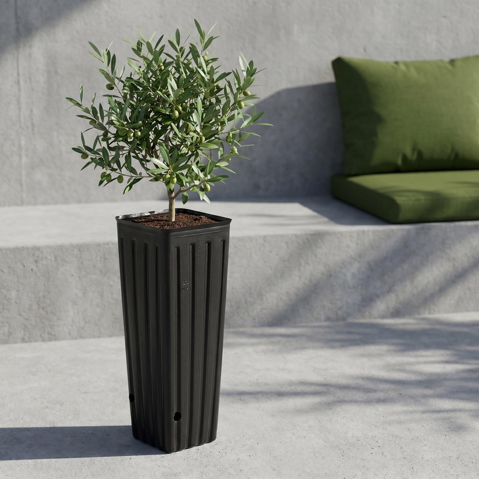 BESPORTBLE Lot de 50 Pots de Fleurs en Plastique Profonds, de 30,5 cm, Noirs, avec Trous de Drainage, pour Le Jardinage, 3 x 11 cm (l x H)