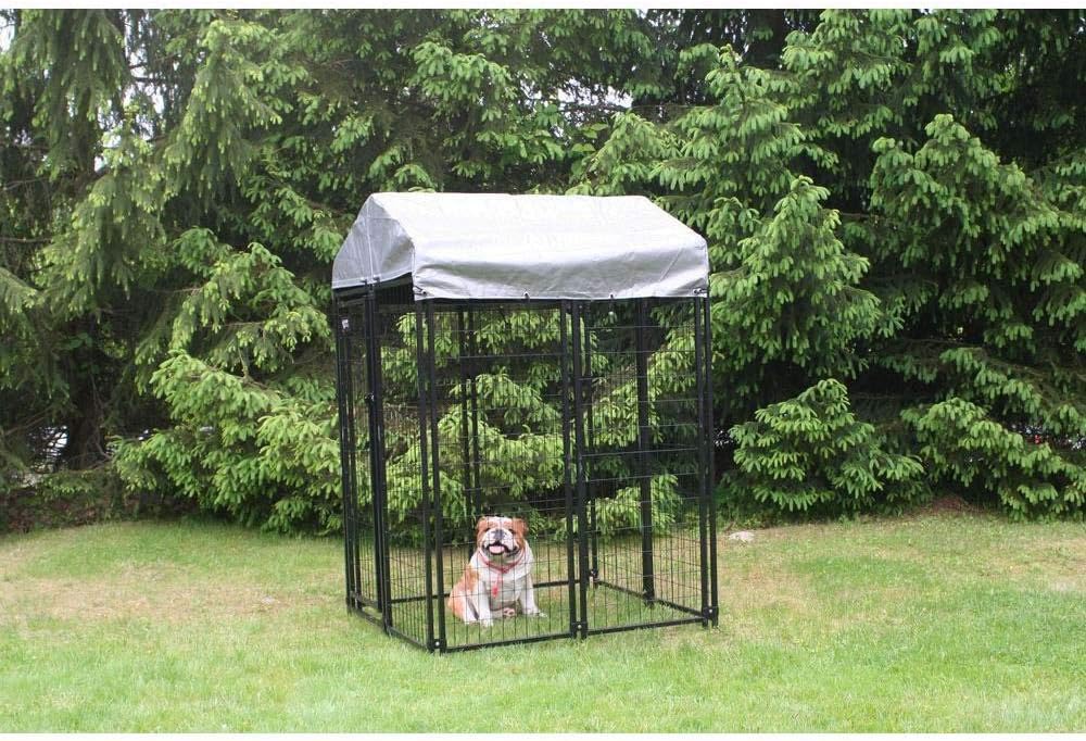 Black Welded Wire Kennel Kit for Dogs, 48" L X 48" W X 72" H