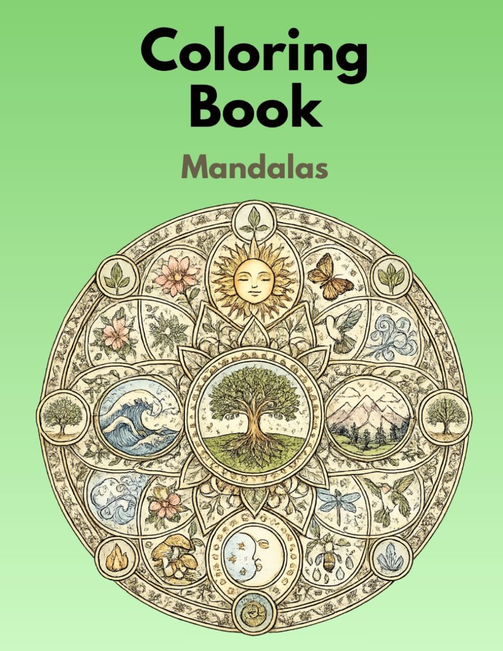 Nature Harmony Mandala: A peaceful journey through the elements of nature and balance