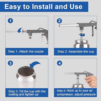 Undercoating Spray Gun Kit with 25oz Suction Feed Cup