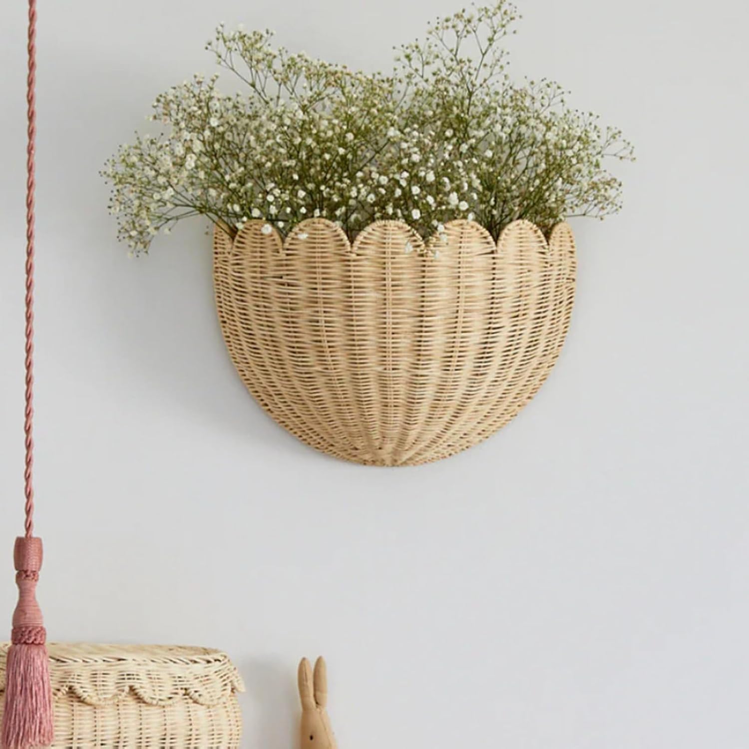 Woven Wall Baskets - Rustic Storage Organizer, Decorative Storage Basket, Durable Hanging Container, Multi Purpose Organizer | Nursery Entryway Kitchen Dorm For Nursery Entryway Kitchen Dorm