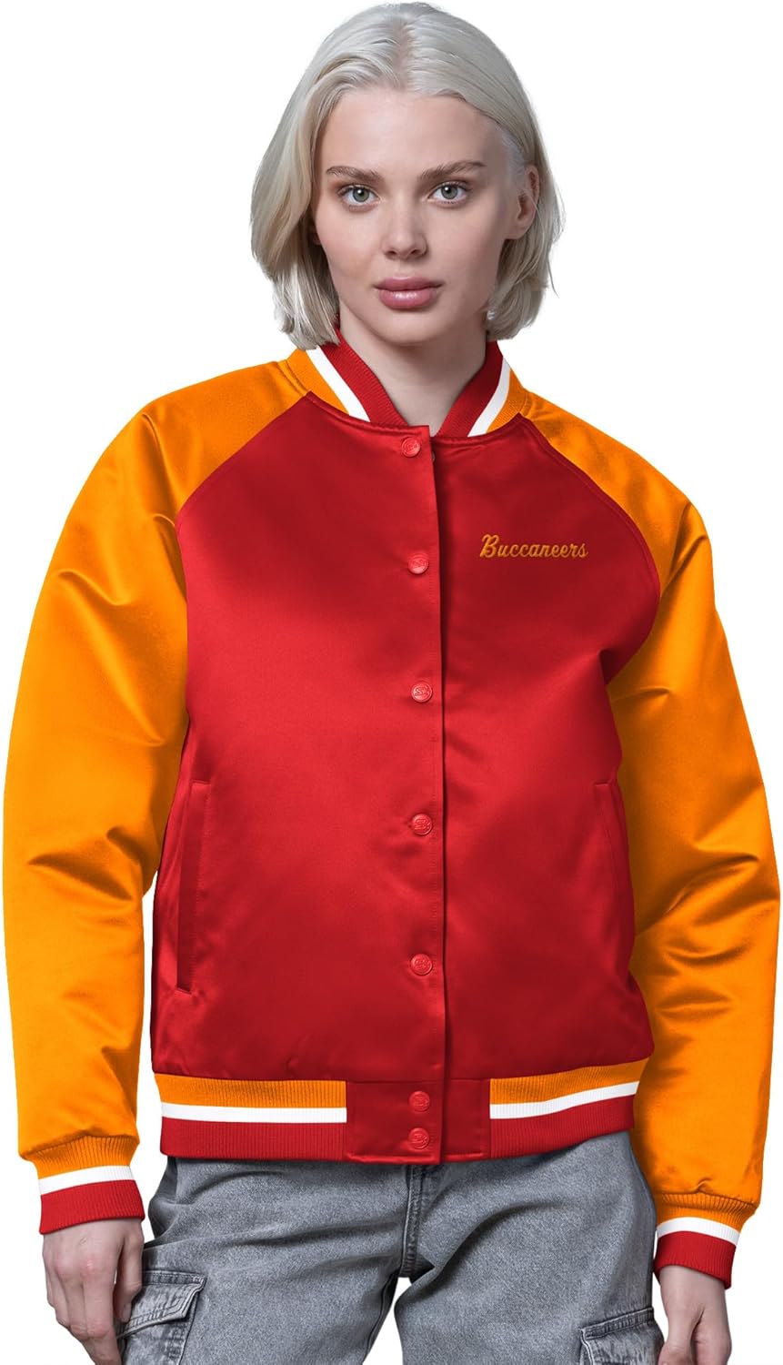 STARTER Women's NFL Satin Full-Snap Vintage Varsity Jacket