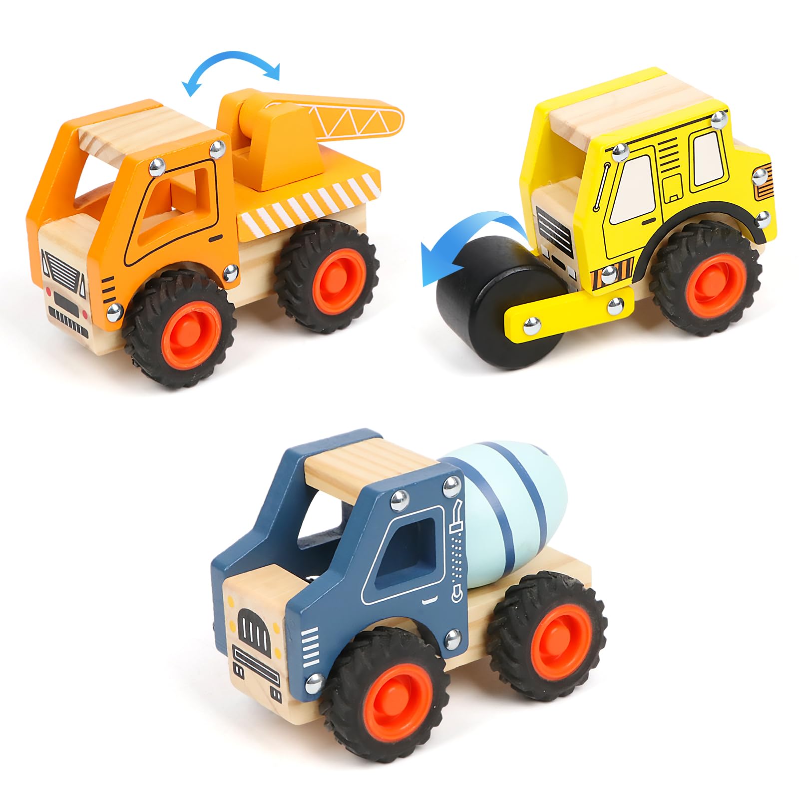 6 PZ Auto di Legno Giocattoli Educativi per Bambini