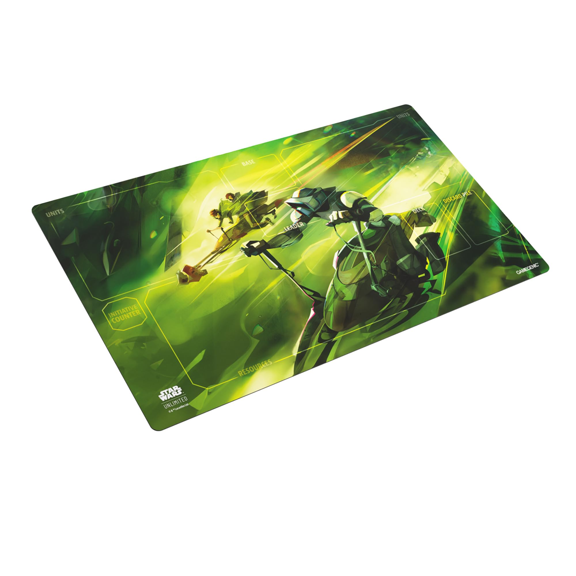 Star Wars Unlimited Speeder Bike Chase PRIME GAME MAT - oficjalnie licencjonowany kolorowy gracz z nadrukiem, antypoślizgowy 24" od 14" Rubber Mat, kompatybilny z TCG i LCGs, Made by Gamegenic