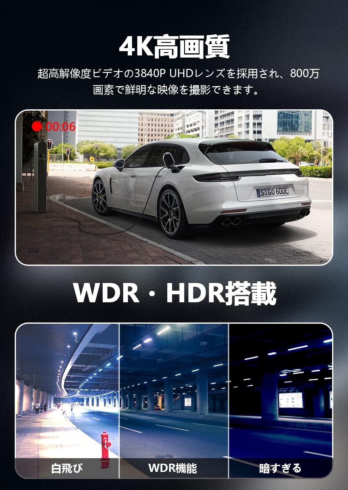 Amazon.co.jp: ドライブレコーダー ドライブレコーダー ミラー型 4K 11