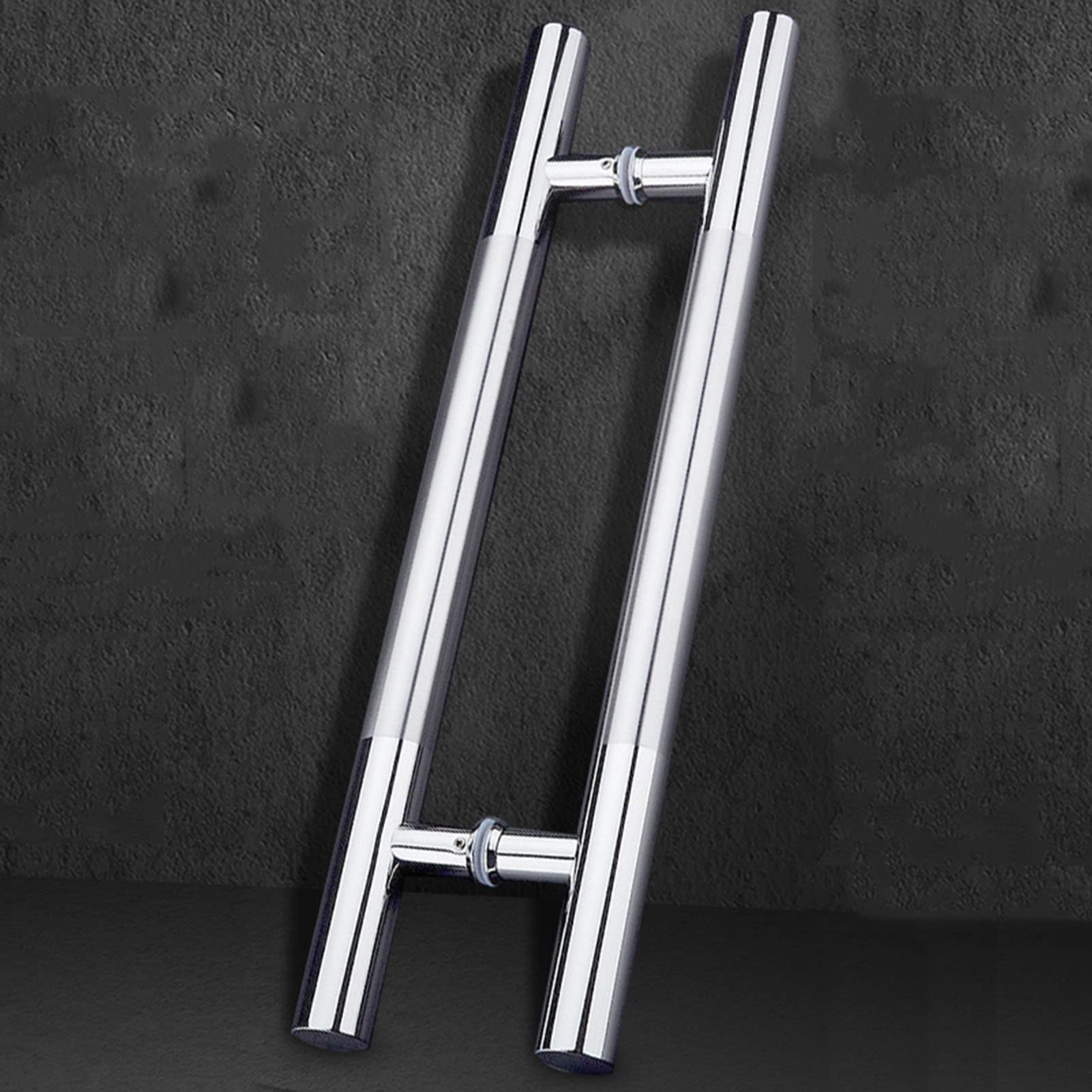 Dwustronny uchwyt drzwi push-Pull ze stali nierdzewnej do drzwi przesuwnych i stodołowych, eleganckie wykończenie szczotkowane, dostępne w rozmiarach 50cm i 30cm do zastosowań szklanych i drewnianych