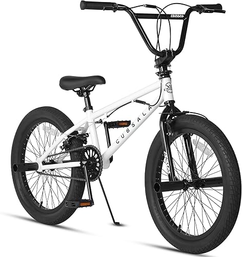 Miniatura 25 de Freestyle BMX Bike, 18 20 Inch Kids Bicycle for 5-13 Years Old Kids and Beginner Level Rider, Multiple Colors Blanco,Negro -,Negro con neumáticos