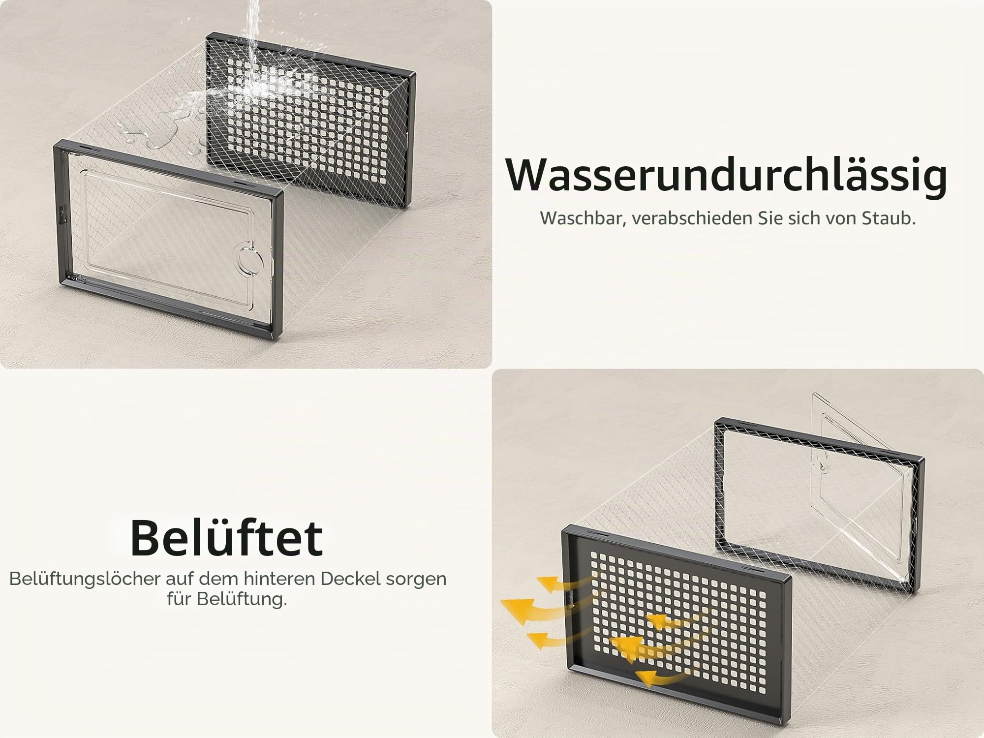 Kuject Große Schuhboxen für Schrank, passend für Größe 46, transparente Kunststoff-Stapelbare Sneaker-Behälter mit Deckel, großartiger Ersatz für Schuhregal, schwarz, 12 Stück