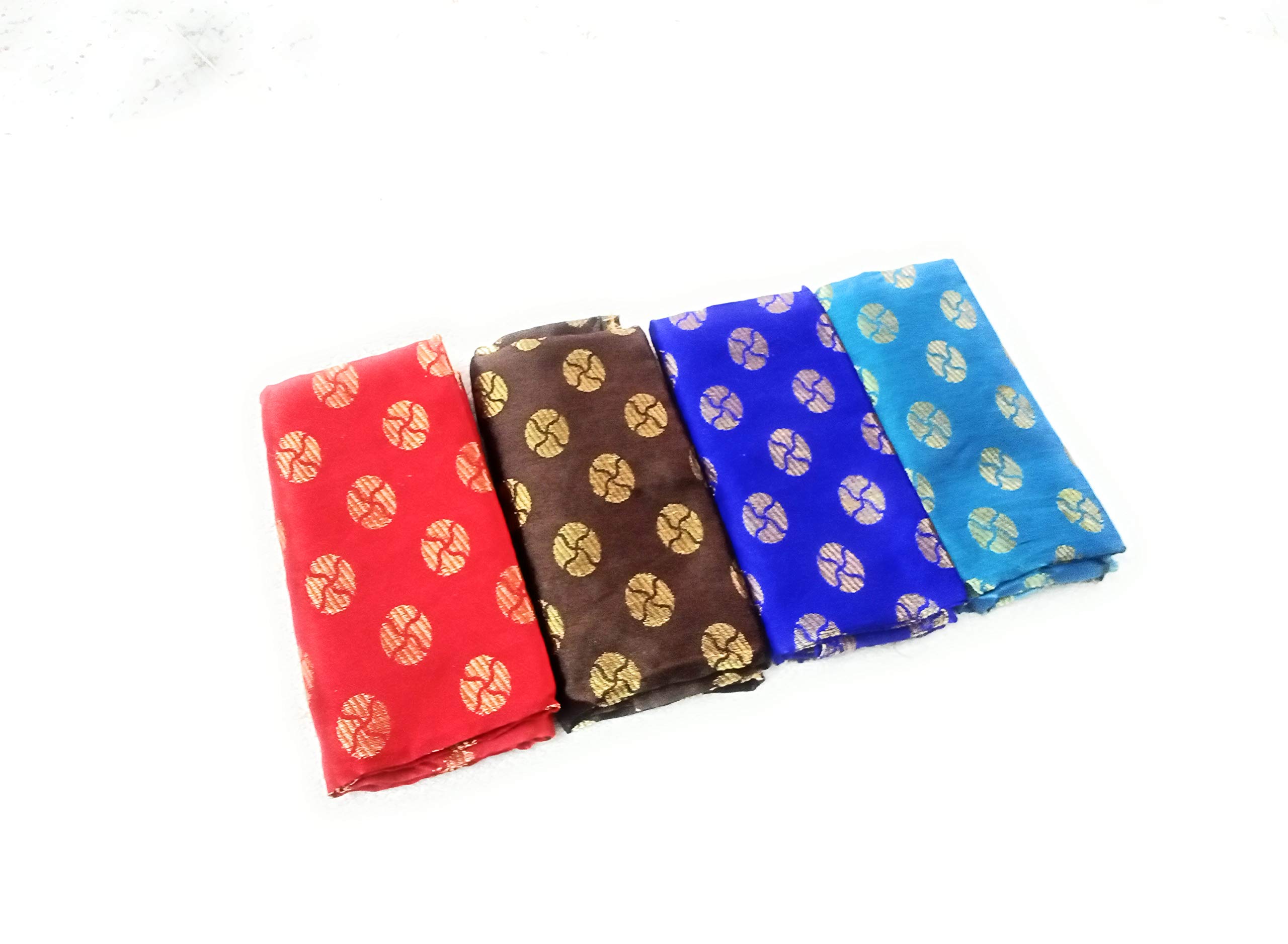 Silk-Cotton Blouse Piece Material for Women, Unstitched, Combo of 4 (1 meter each) - Navratri Special, Durga Puja Special, Oti Bharan, Ugadi Special -C34-image-35