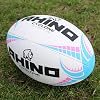 Rhino Rugby Ball Cyclone WhiteLight BluePink Size 4