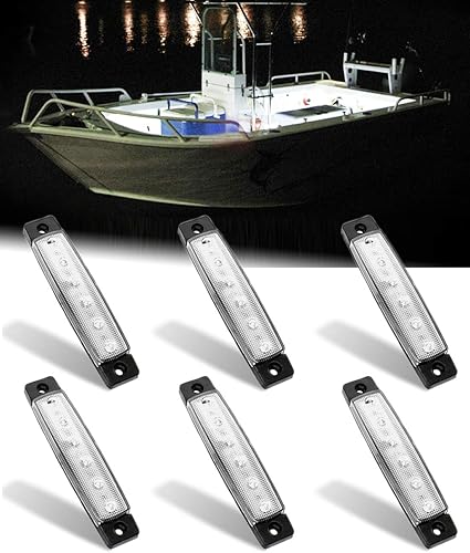 Luces marinas 6 luces interiores LED impermeables para yate, barco de pesca, kayak y más, 12 V